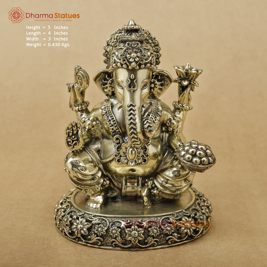 Brass Ganesh Fine, 5"