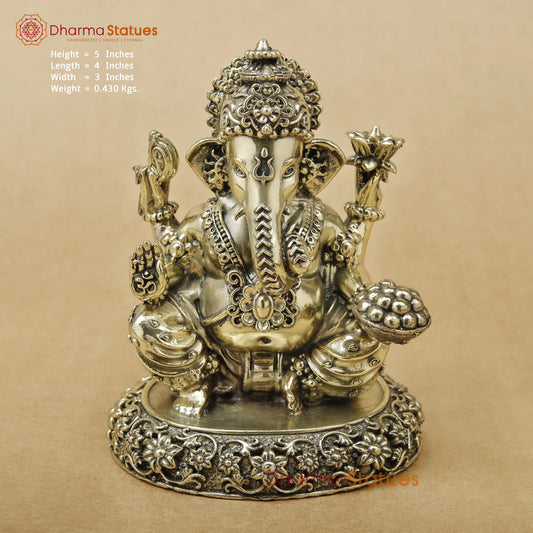 Brass Ganesh Fine, 5"