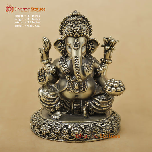 Brass Ganesh Fine, 4"
