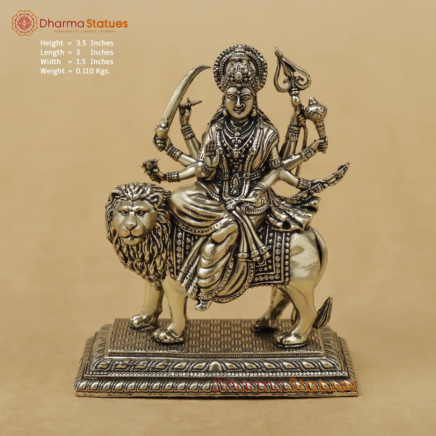 Brass Durga Fine, 3.5"