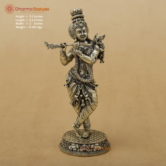 Brass Krishna Fine, 5.5"