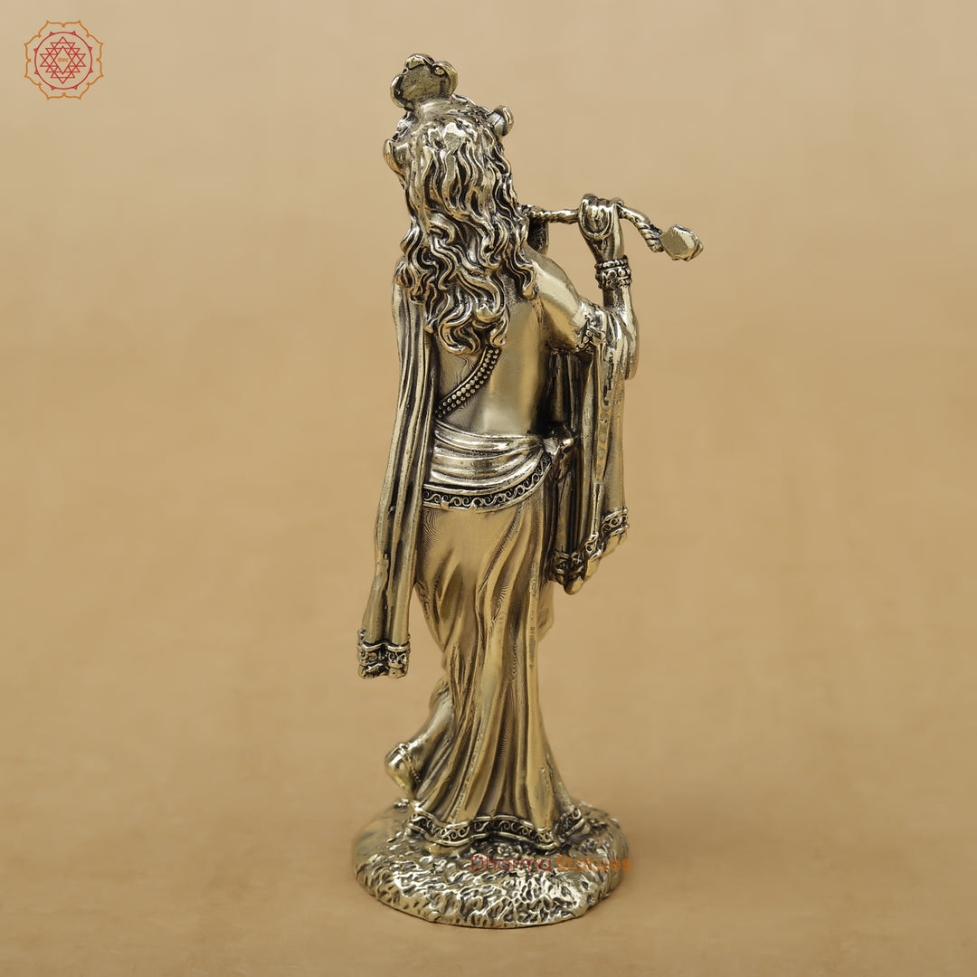 Brass Krishna, Golden Finish, 6"