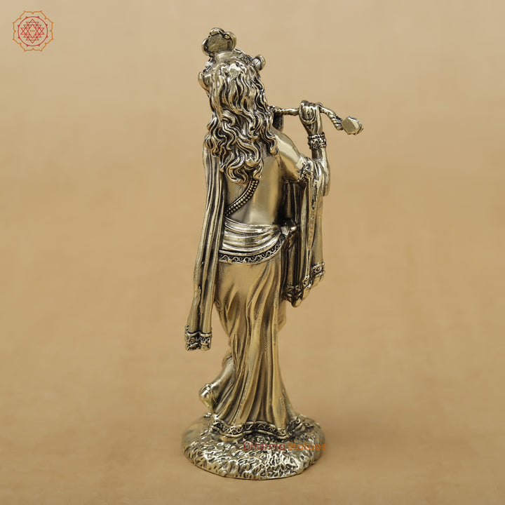 Brass Krishna, Golden Finish, 6"