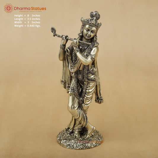 Brass Krishna Fine, 8"