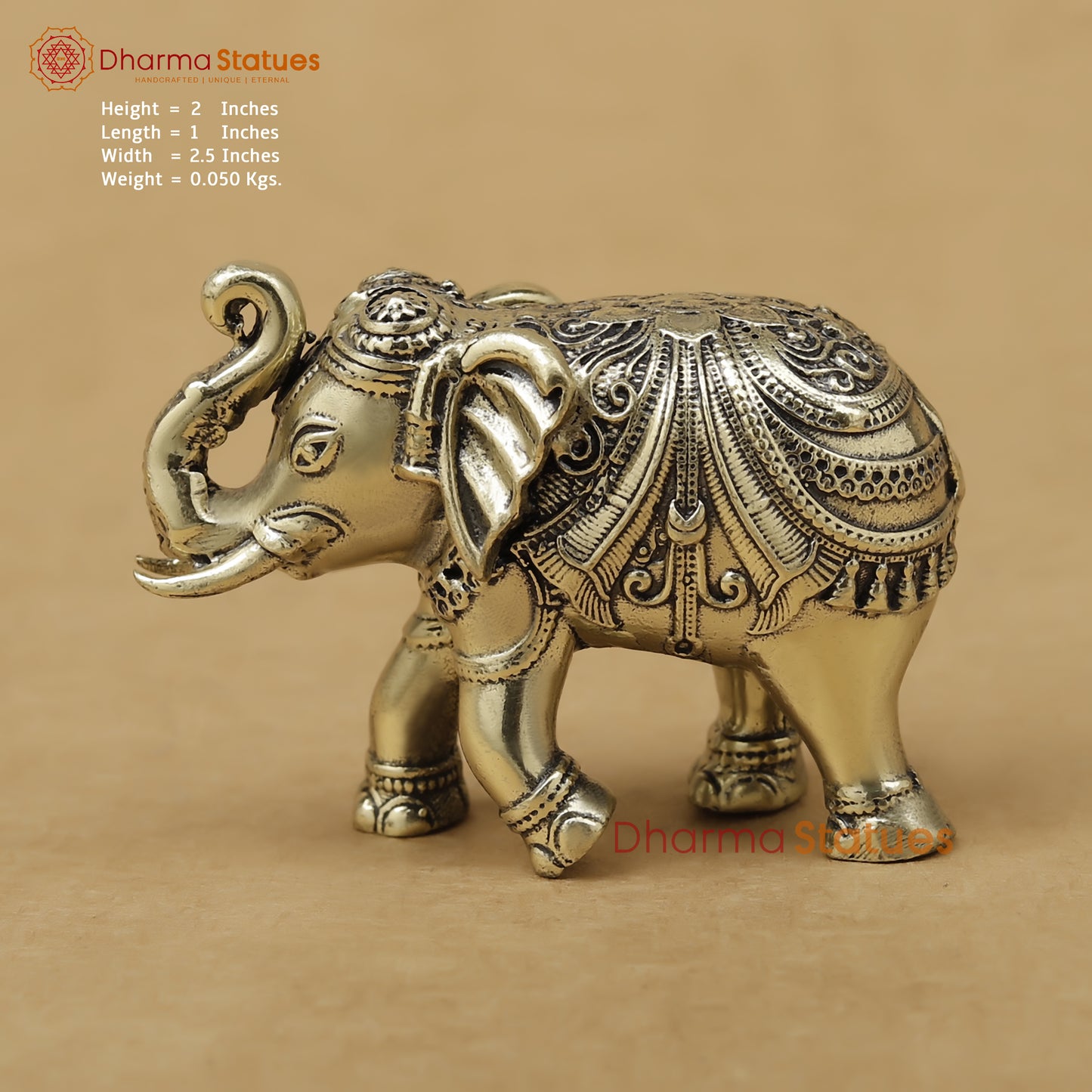 Brass Elephant Fine, 2"