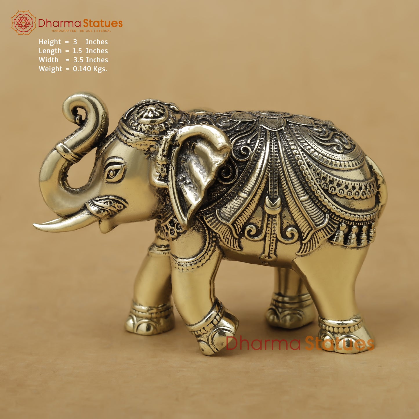 Brass Elephant Fine, 3"