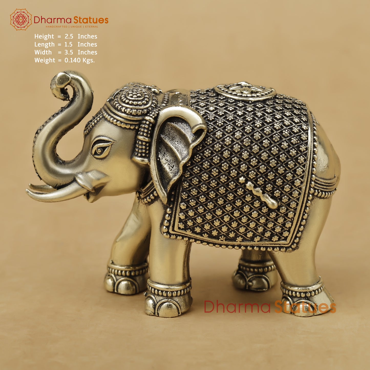 Brass Elephant Fine, 2.5"