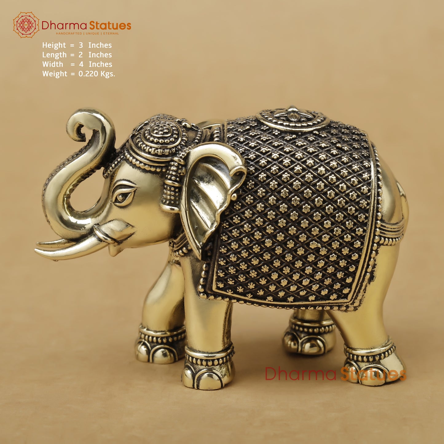 Brass Elephant Fine, 3"
