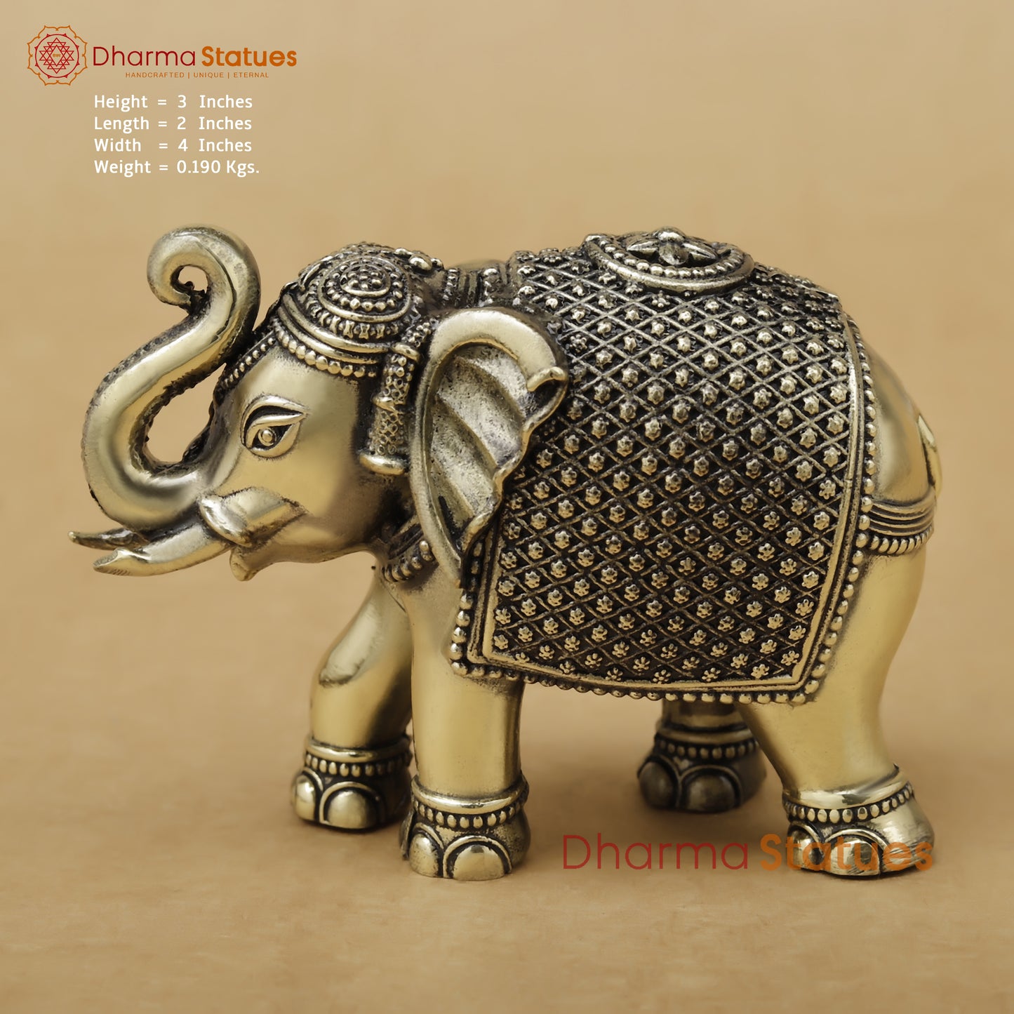 Brass Elephant Fine, 3"