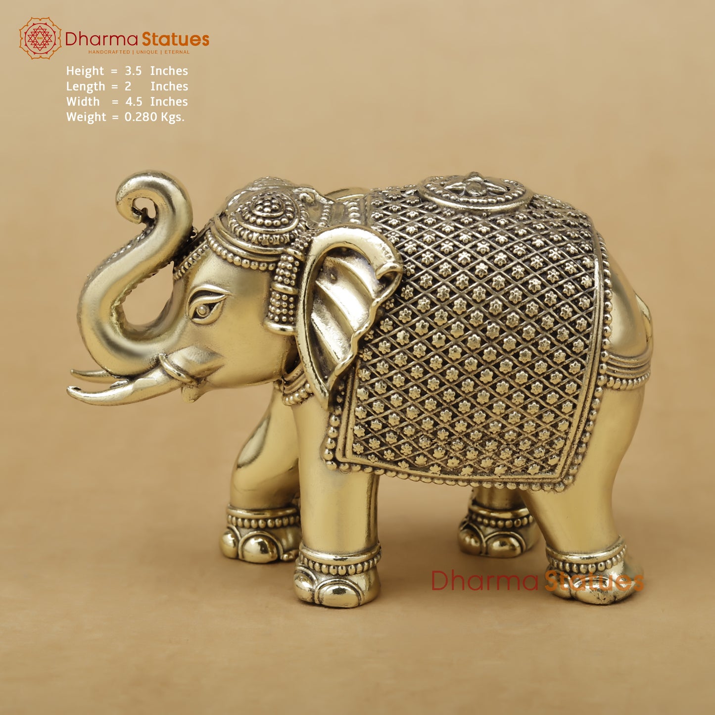 Brass Elephant Fine, 3.5"