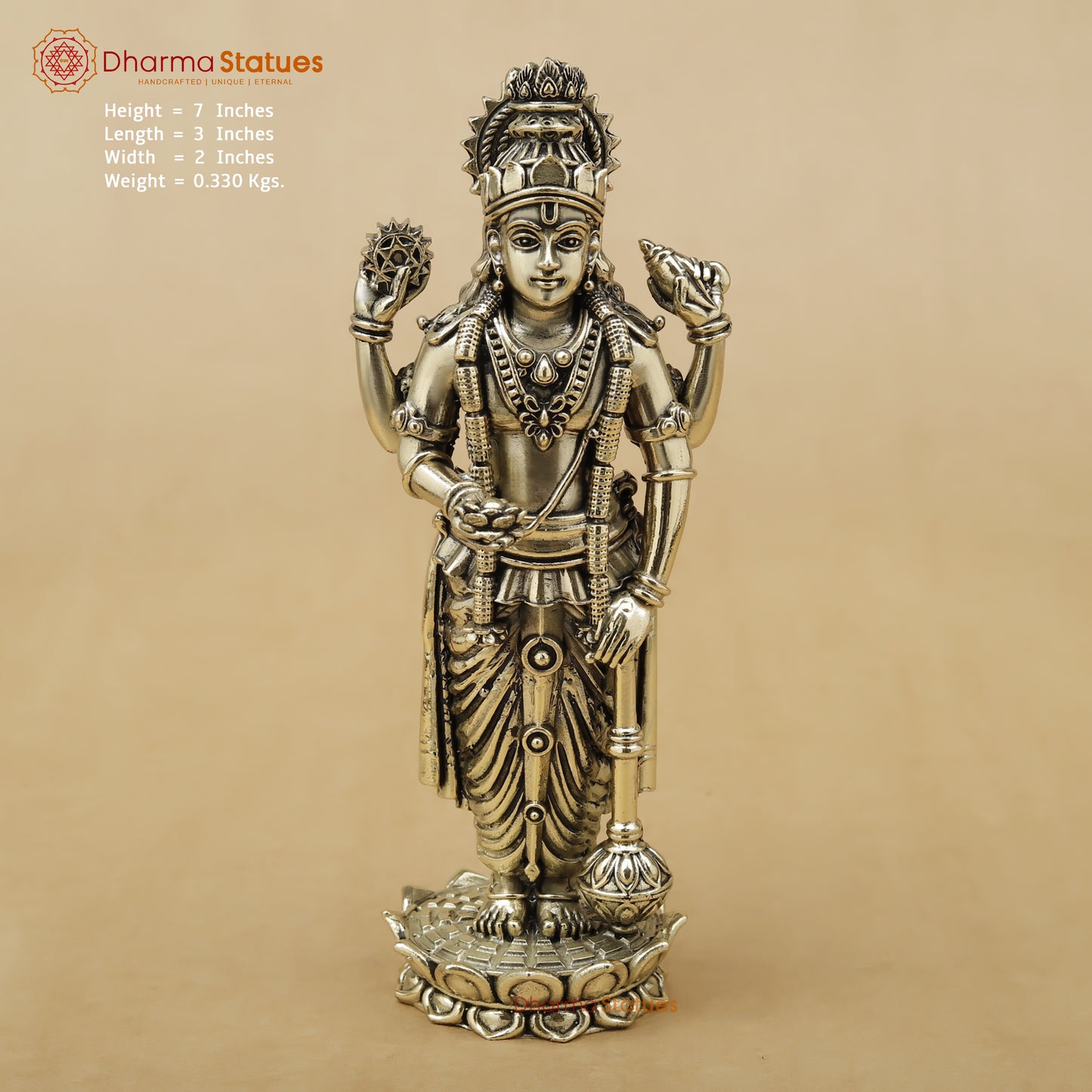 Brass Vishnu Fine, 7"