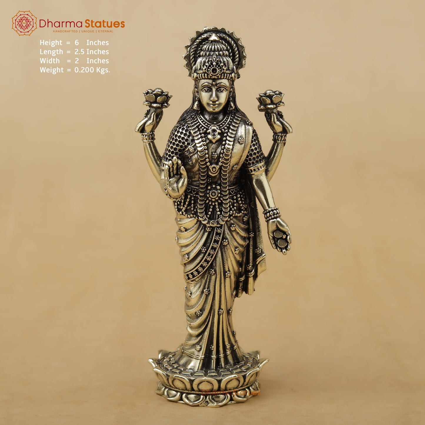 Brass Lakshmi Fine, 6"
