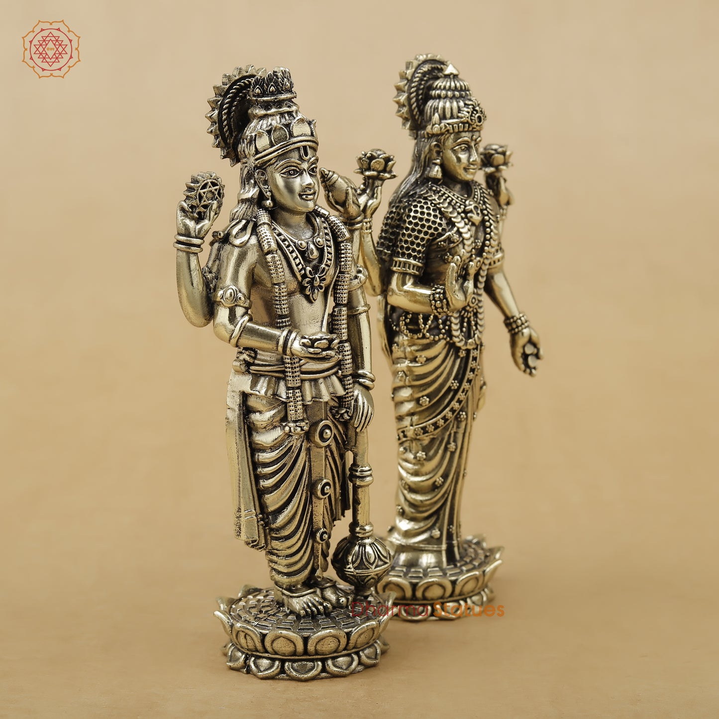 Brass Vishnu Lakshmi Fine, 6"