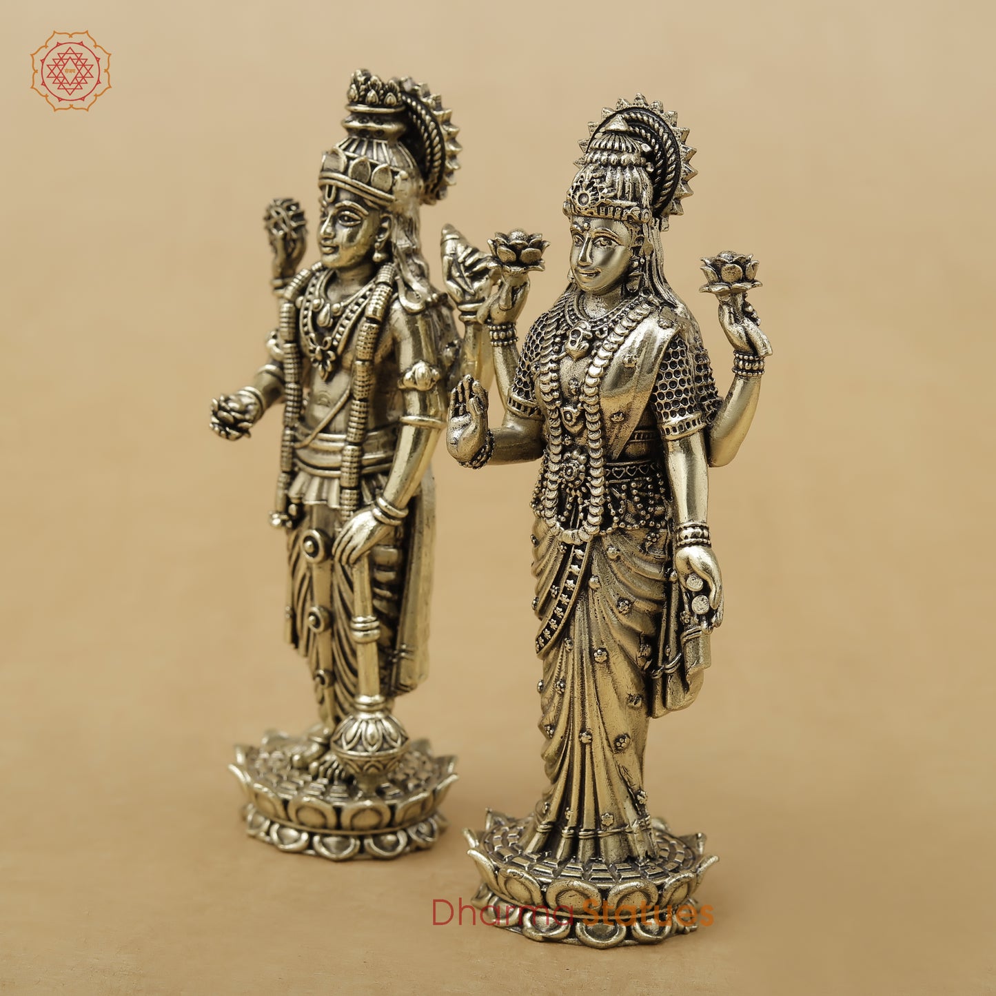 Brass Vishnu Lakshmi Fine, 7"