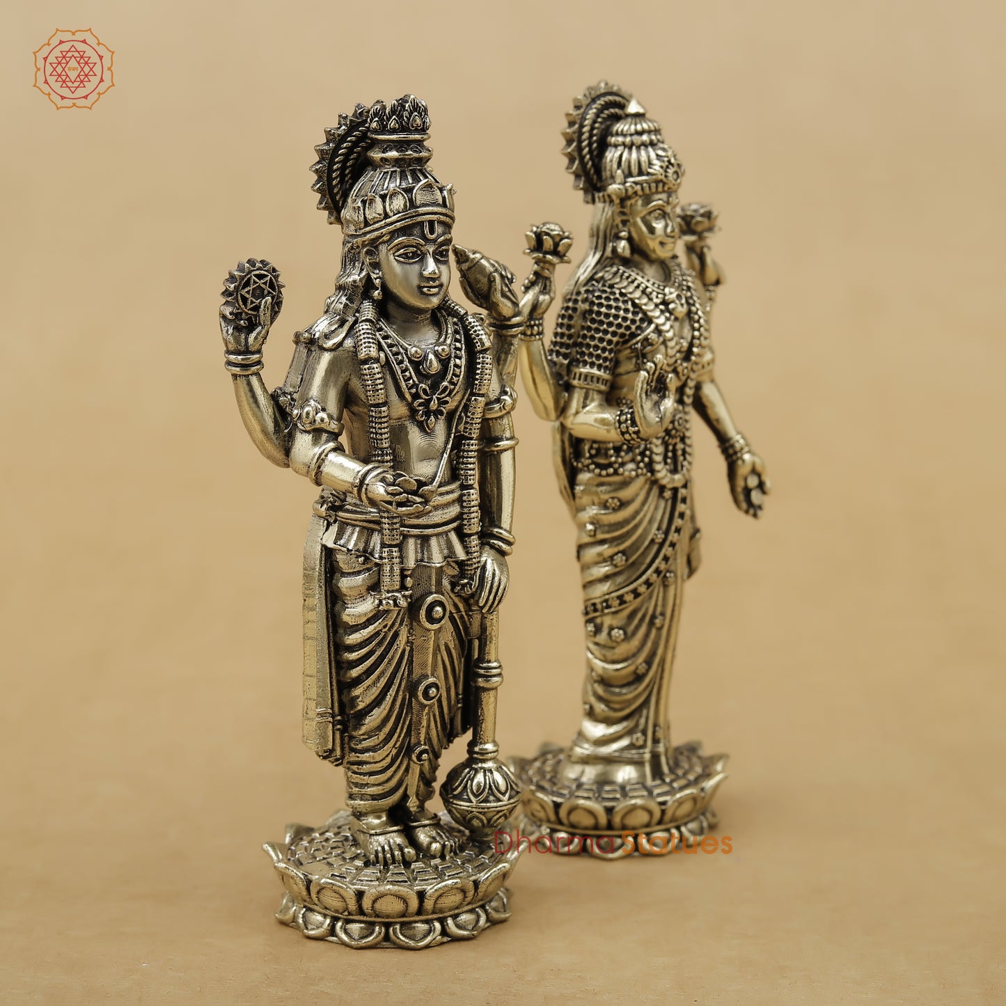 Brass Vishnu Lakshmi Fine, 7"