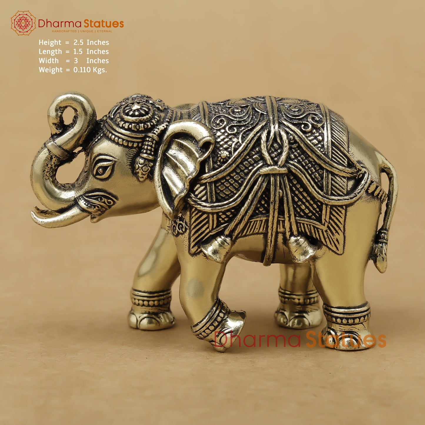 Brass Elephant Fine, 2.5"