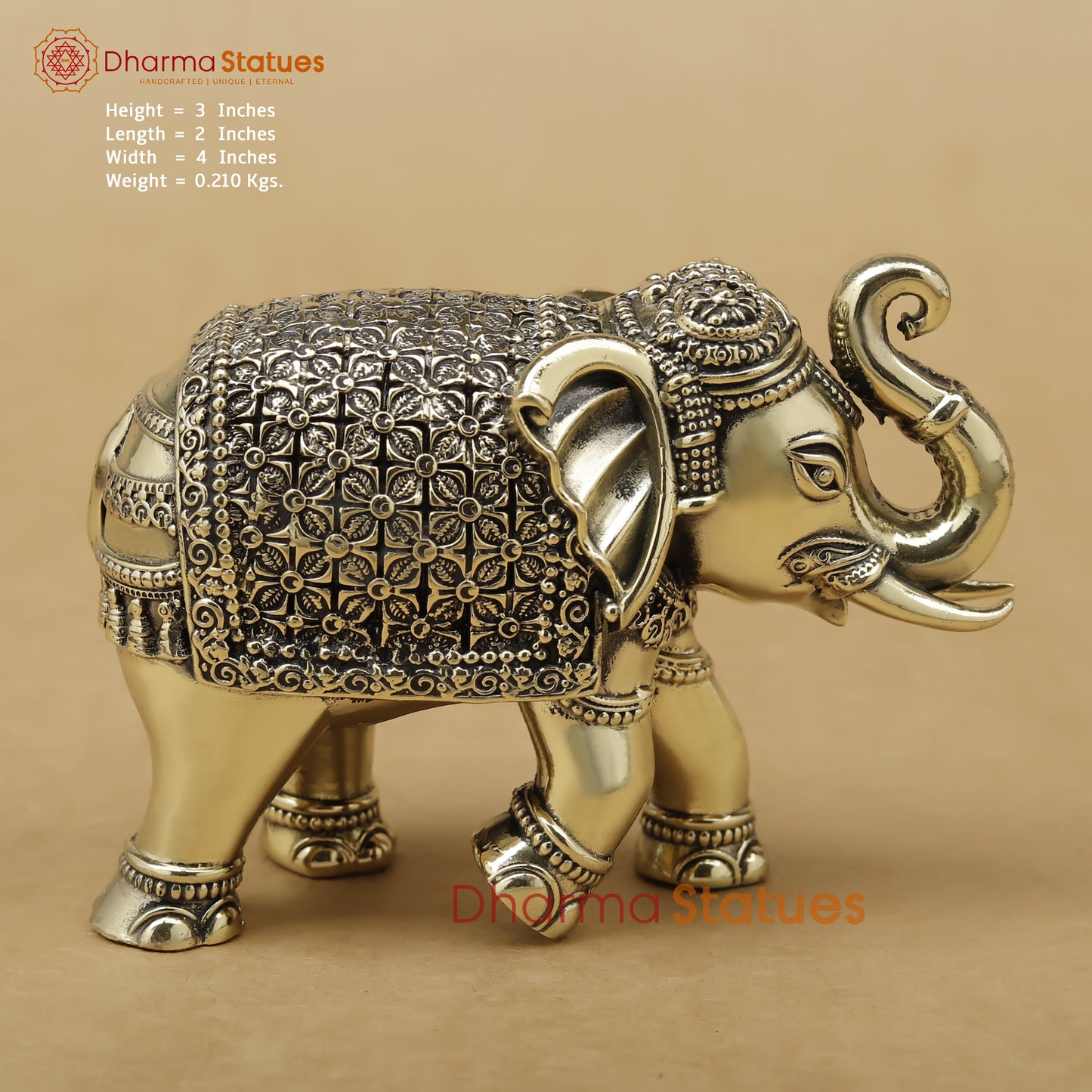 Brass Elephant Fine, 3"