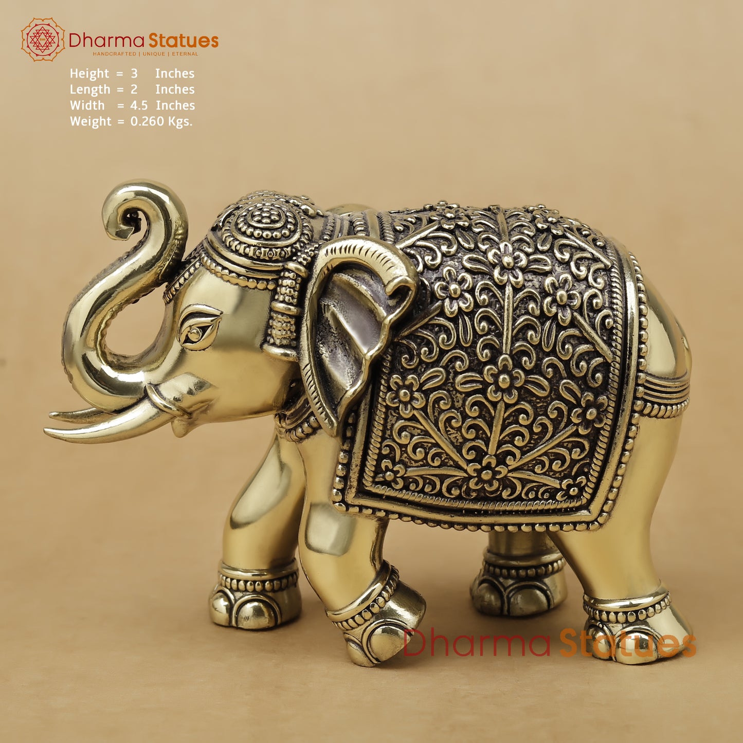 Brass Elephant Fine, 3"