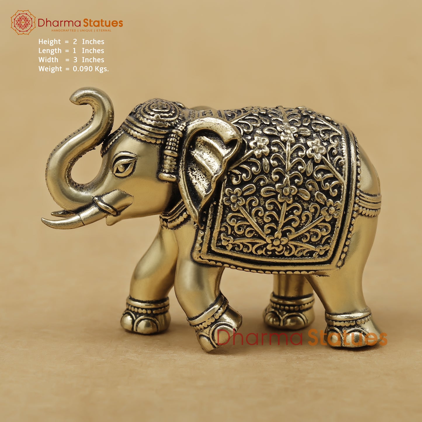 Brass Elephant Fine, 2"