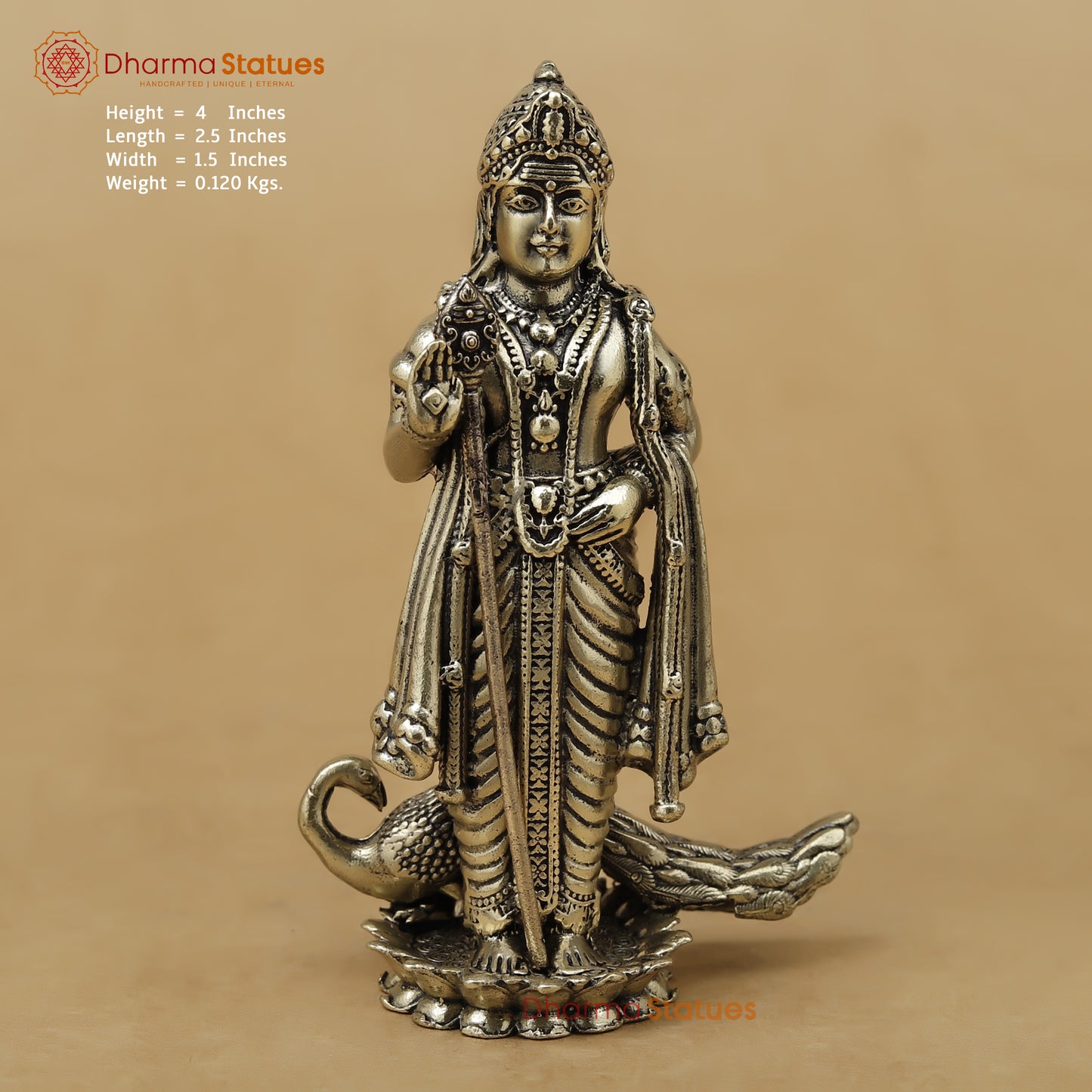 Brass Kartikeya Fine, 4"