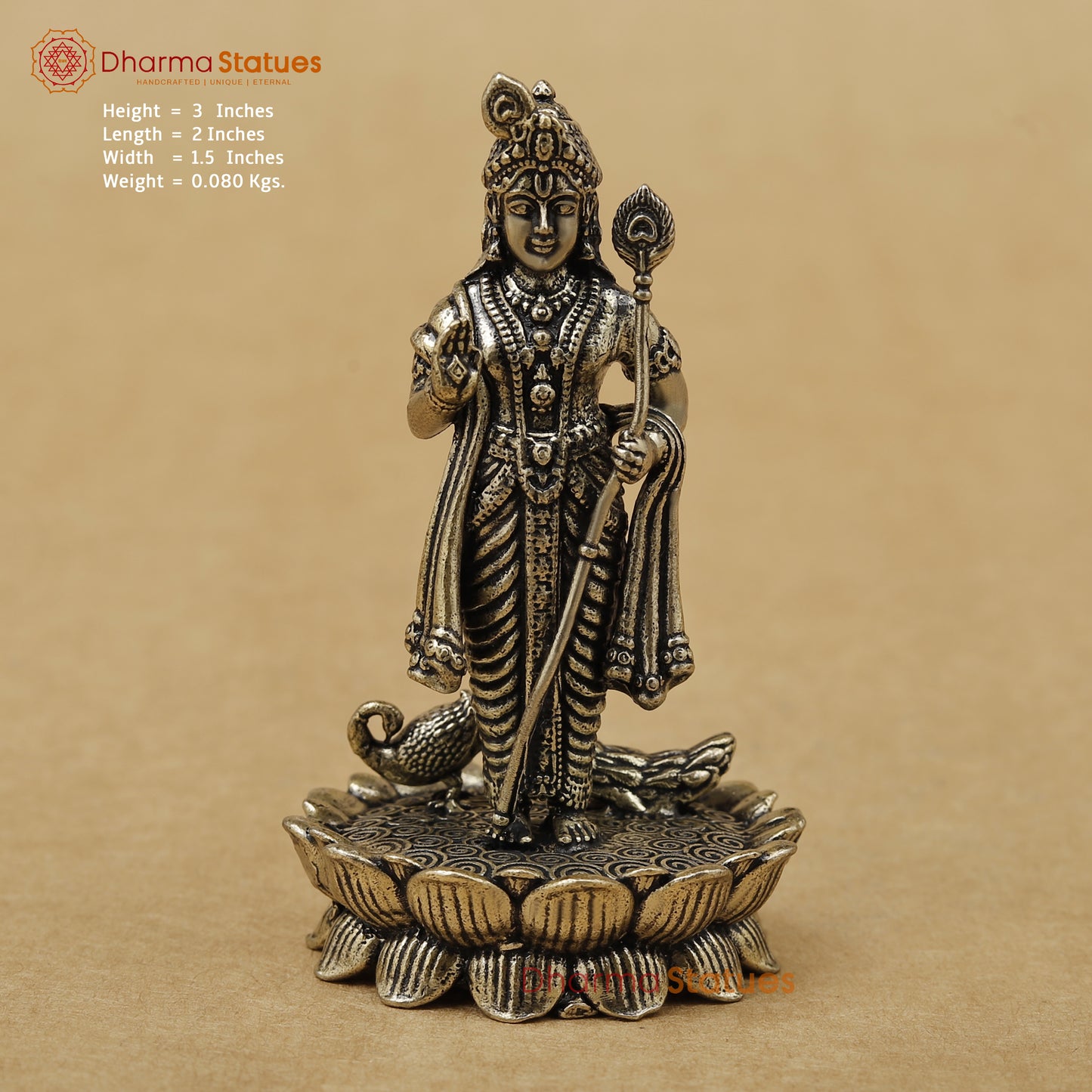 Brass Kartikeya Fine, 3"