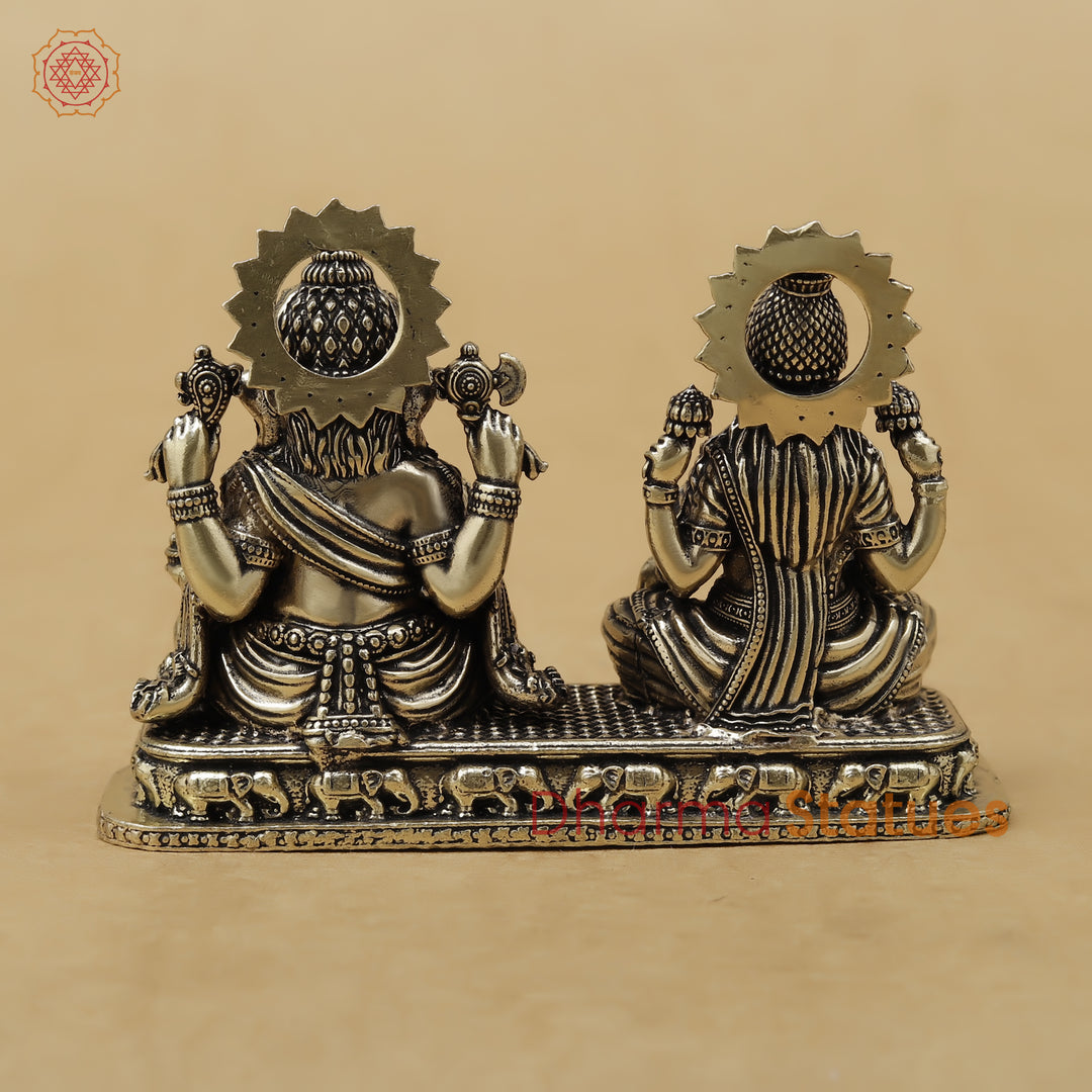 Brass Lakshmi & Ganesh Fine, 2.5"