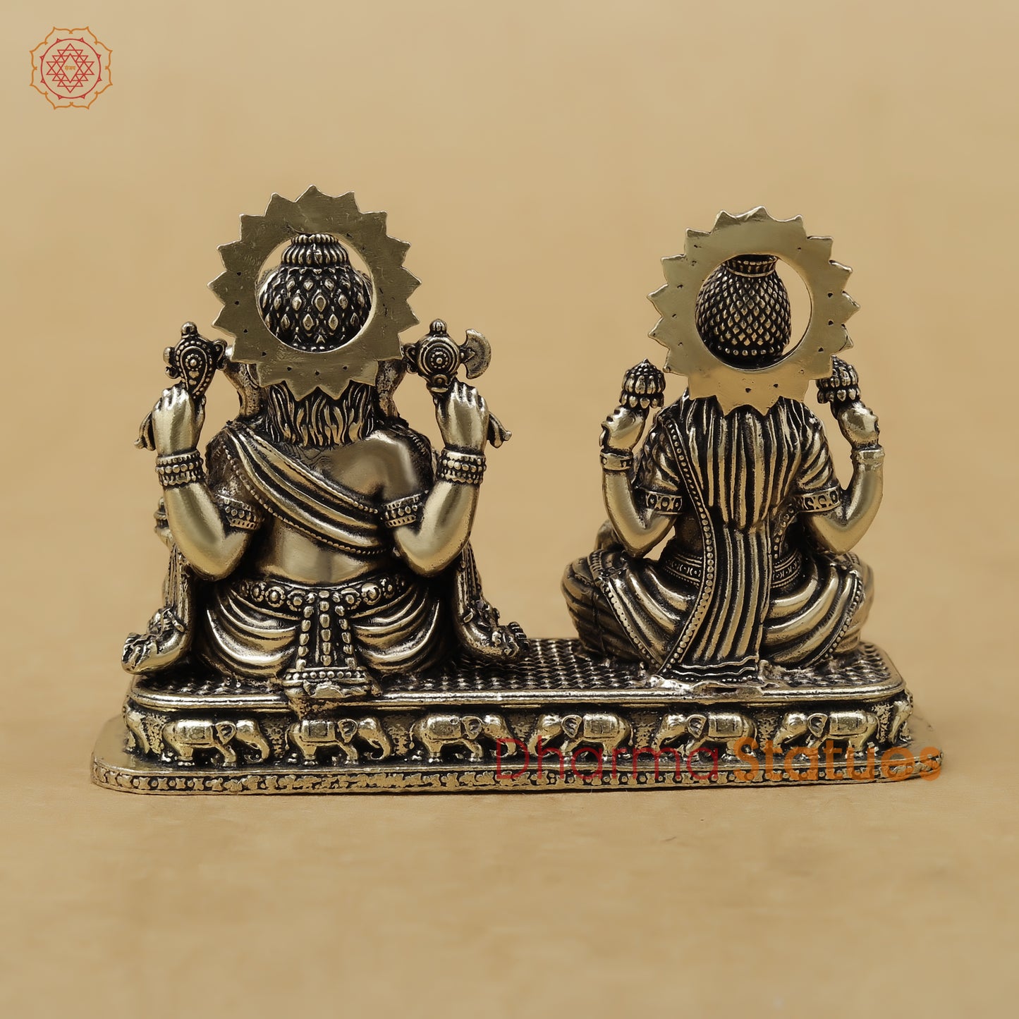 Brass Lakshmi Ganesh Fine, 2.5"