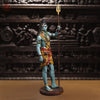 Brass Lord Shiva Statue, Shiva Standing Holding Trident, colorful texture 26" side view