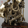 Brass Krishna Playing Flute with Cow, Golden & Copper Finish, 21"