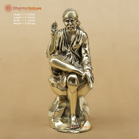 Brass Sai Baba Fine, 5"
