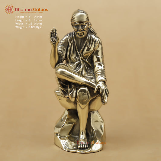 Brass Sai Baba Fine, 4"