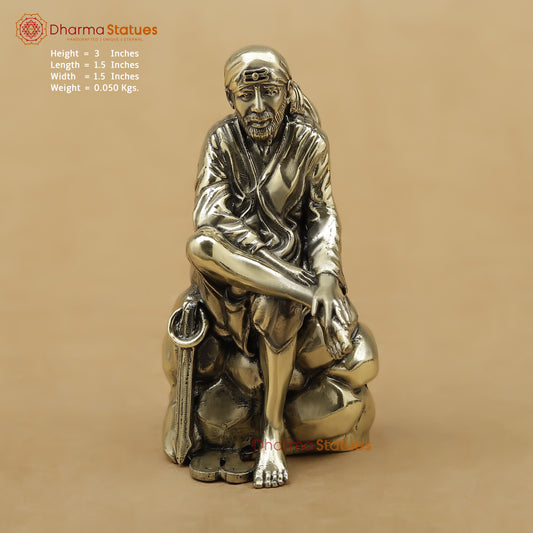 Brass Sai Baba Fine, 3"