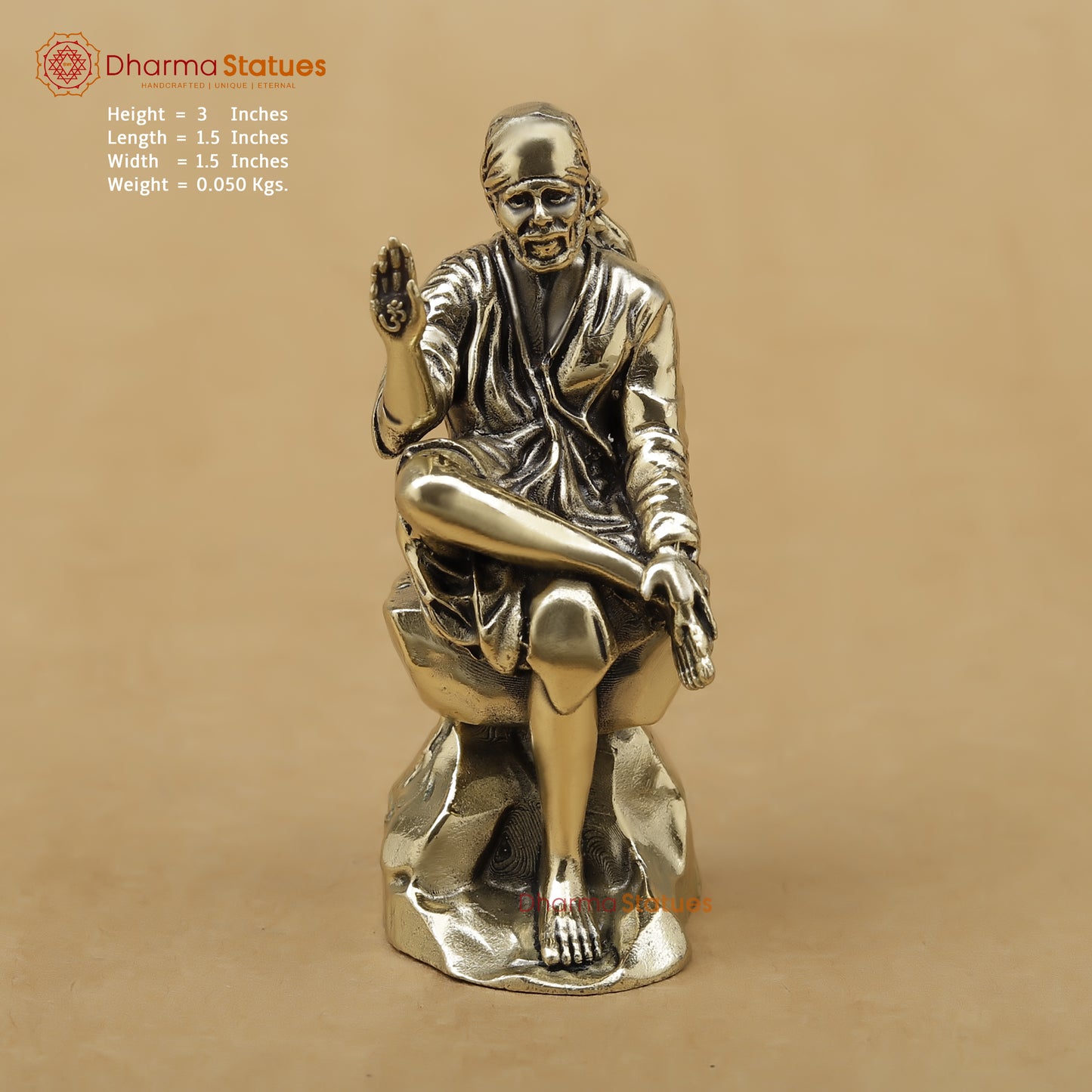 Brass Sai Baba Fine, 3"