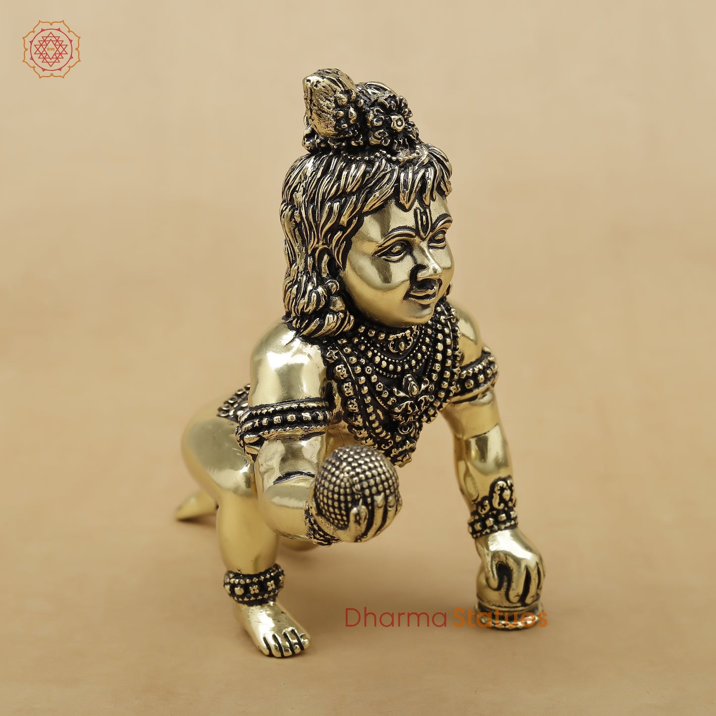 Brass Baby Krishna Fine, 5"