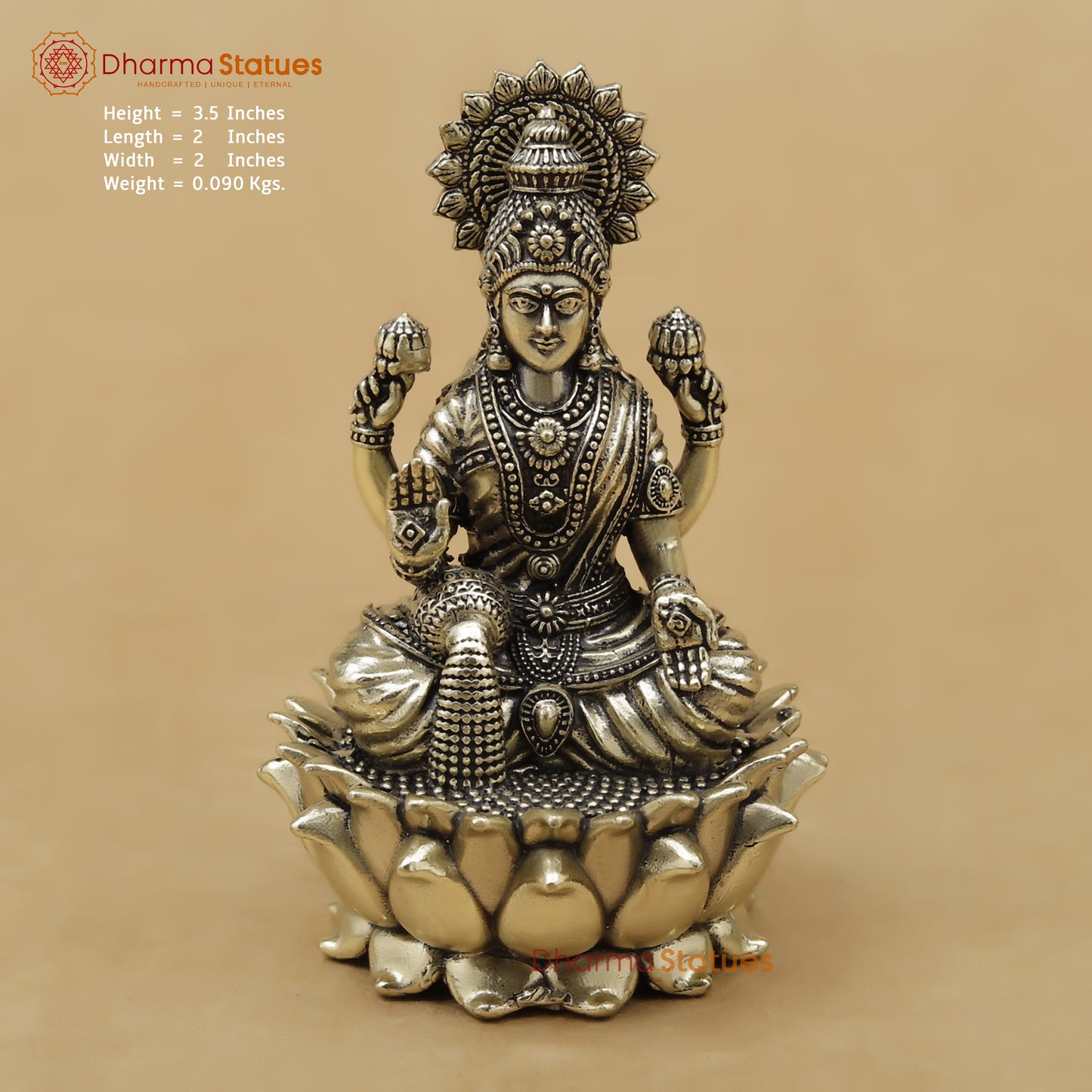 Brass Lakshmi Fine, 3.5"