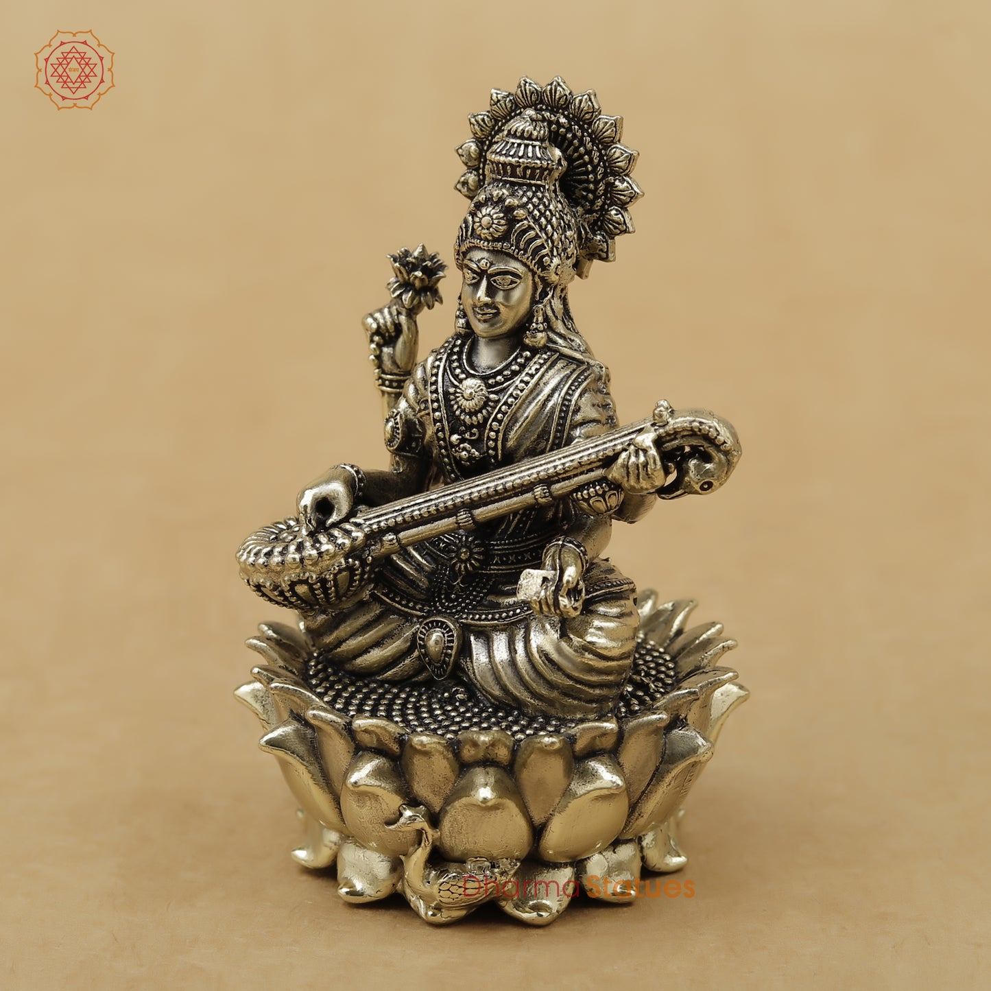 Brass Saraswati Fine, 3.5"