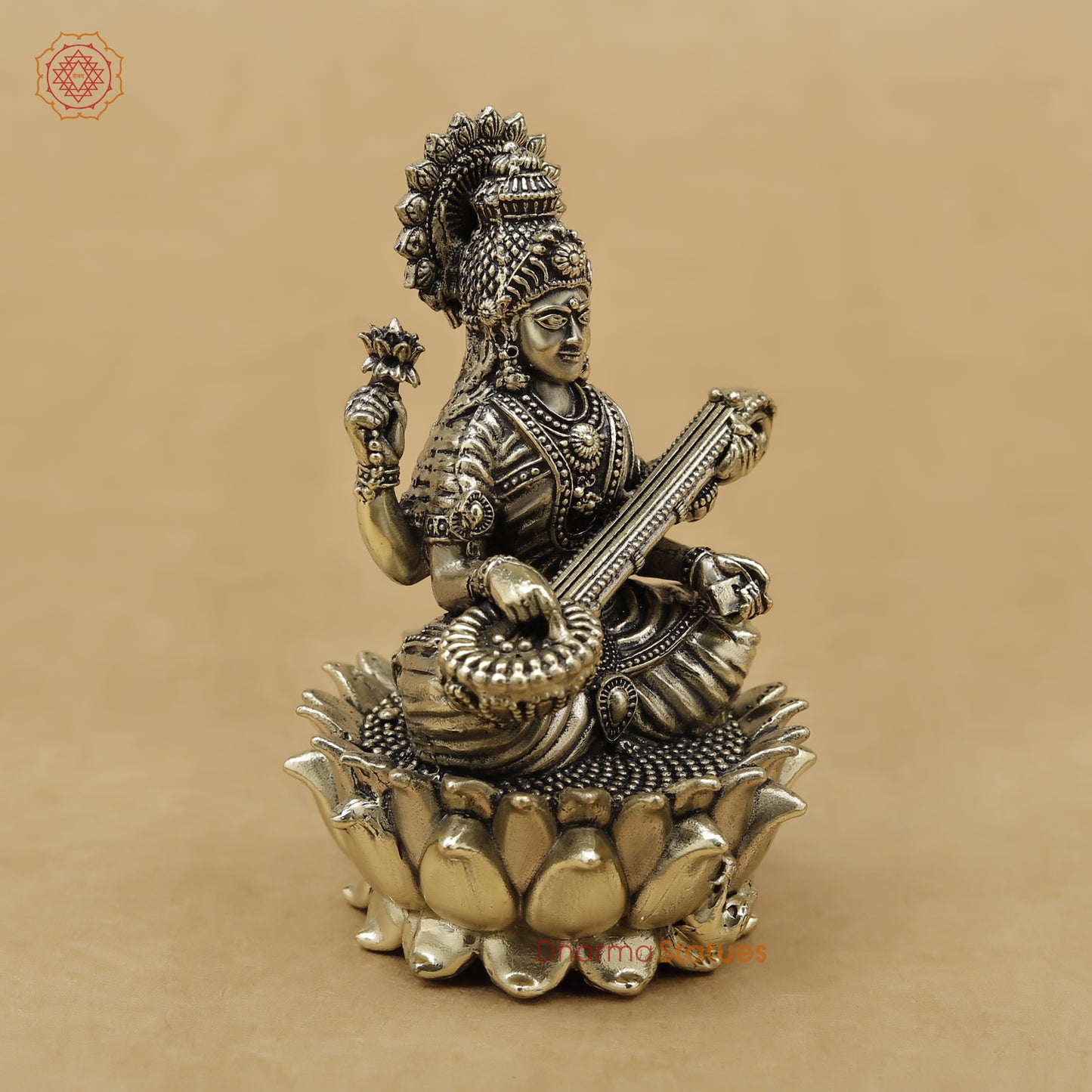 Brass Saraswati Fine, 3.5"