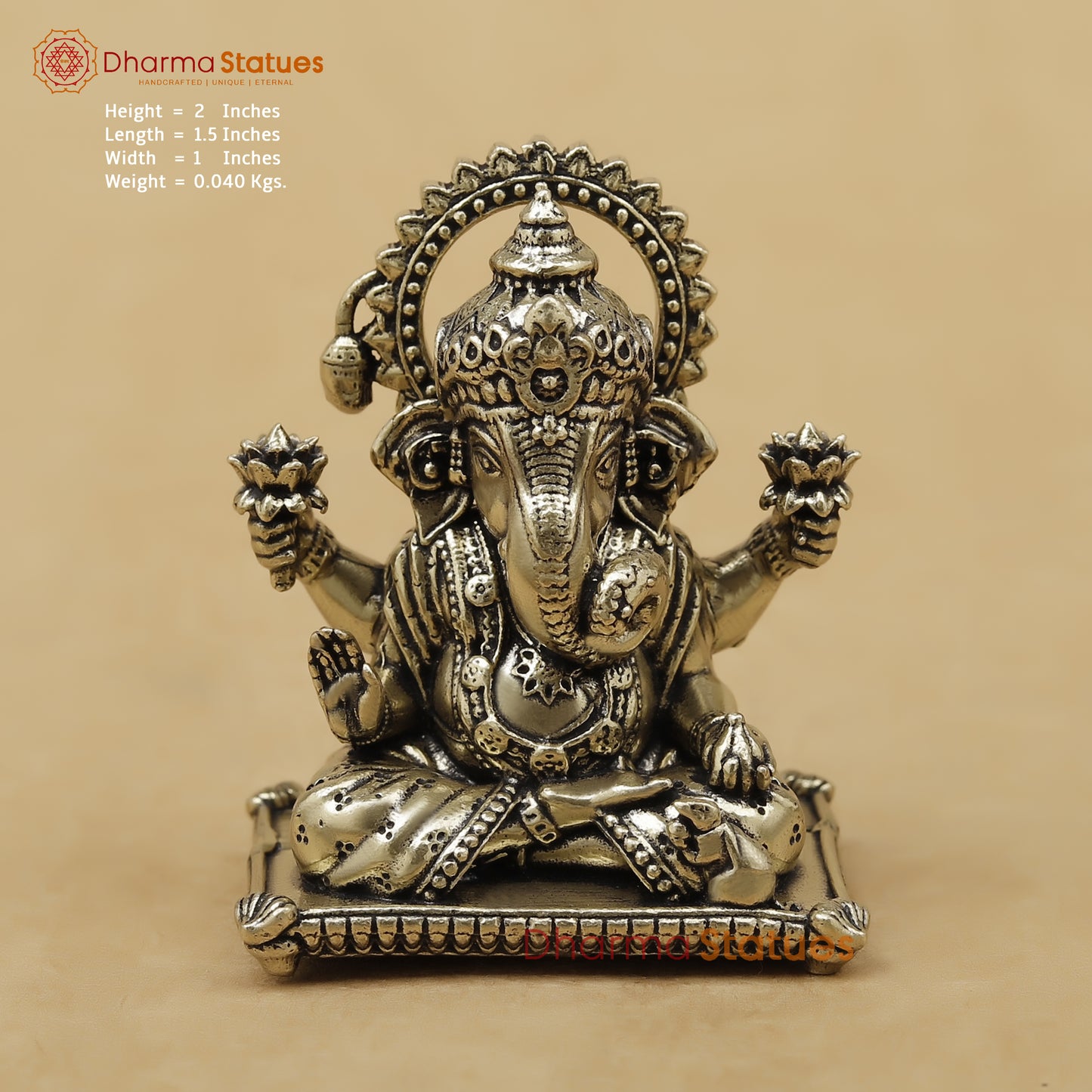 Brass Ganesh Fine, 2"
