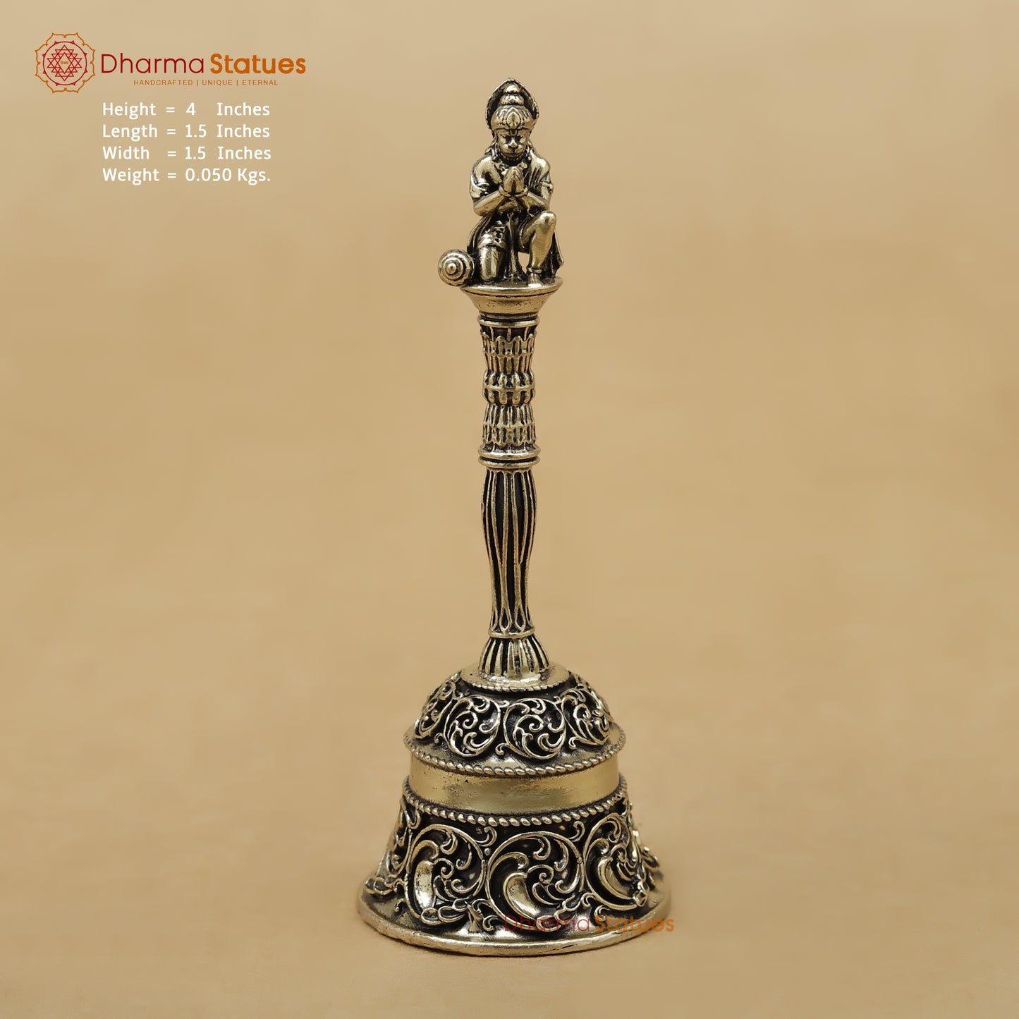 Brass Hanuman Bell Fine, 4"