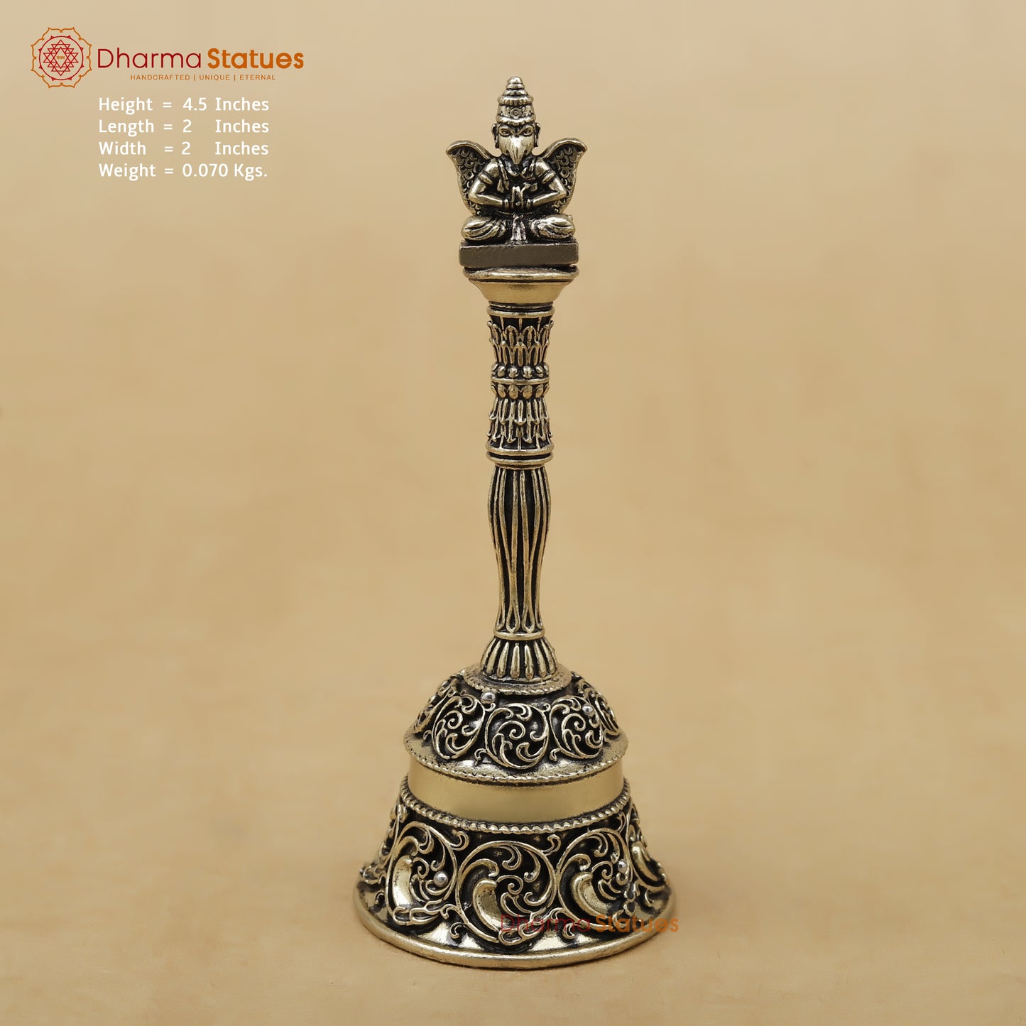 Brass Garuda Ghanti (Bell), 4.5"