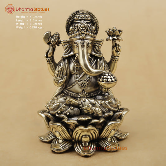Brass Ganesh Fine, 4"