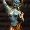 Brass Tara Devi Statue, Handcrafted Tara Devi Standing Posture, Multicolor 20"