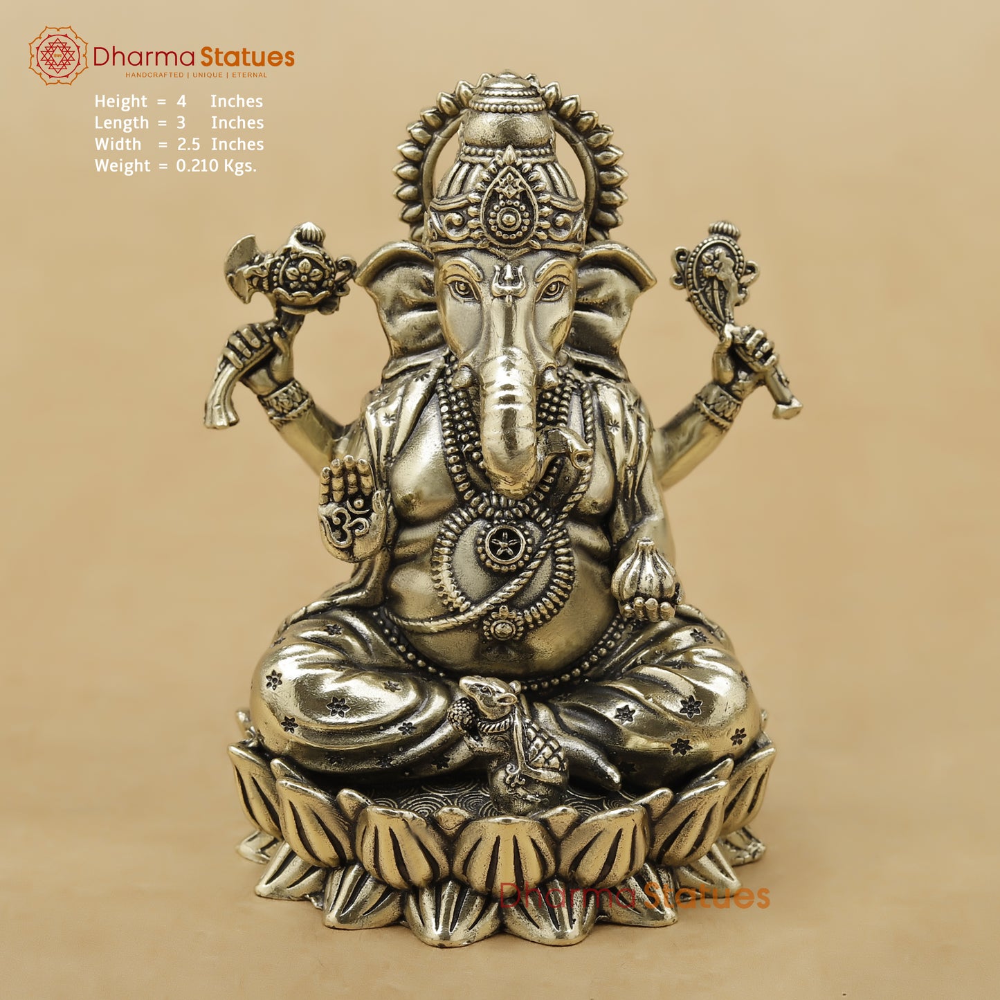 Brass Ganesh Fine, 4"