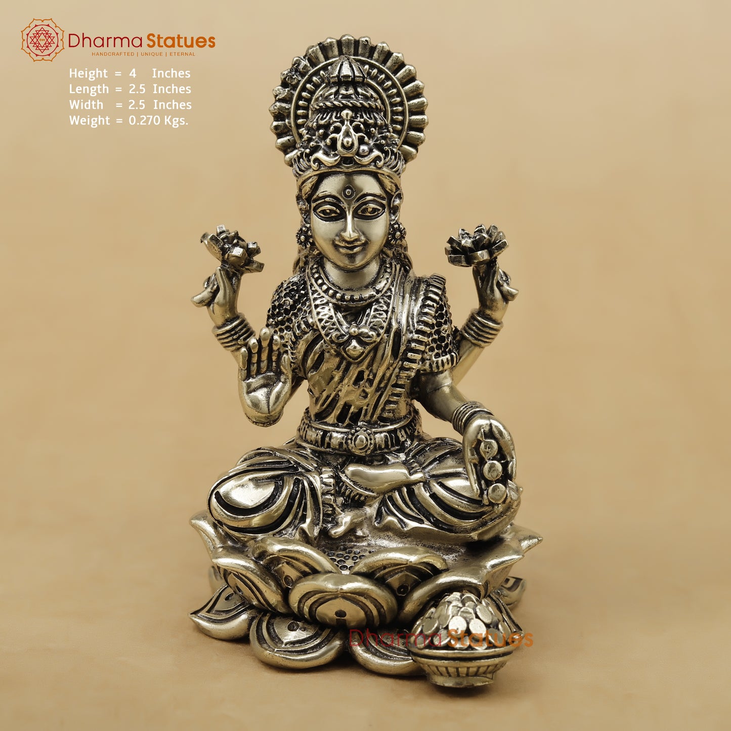Brass Lakshmi Fine, 4"