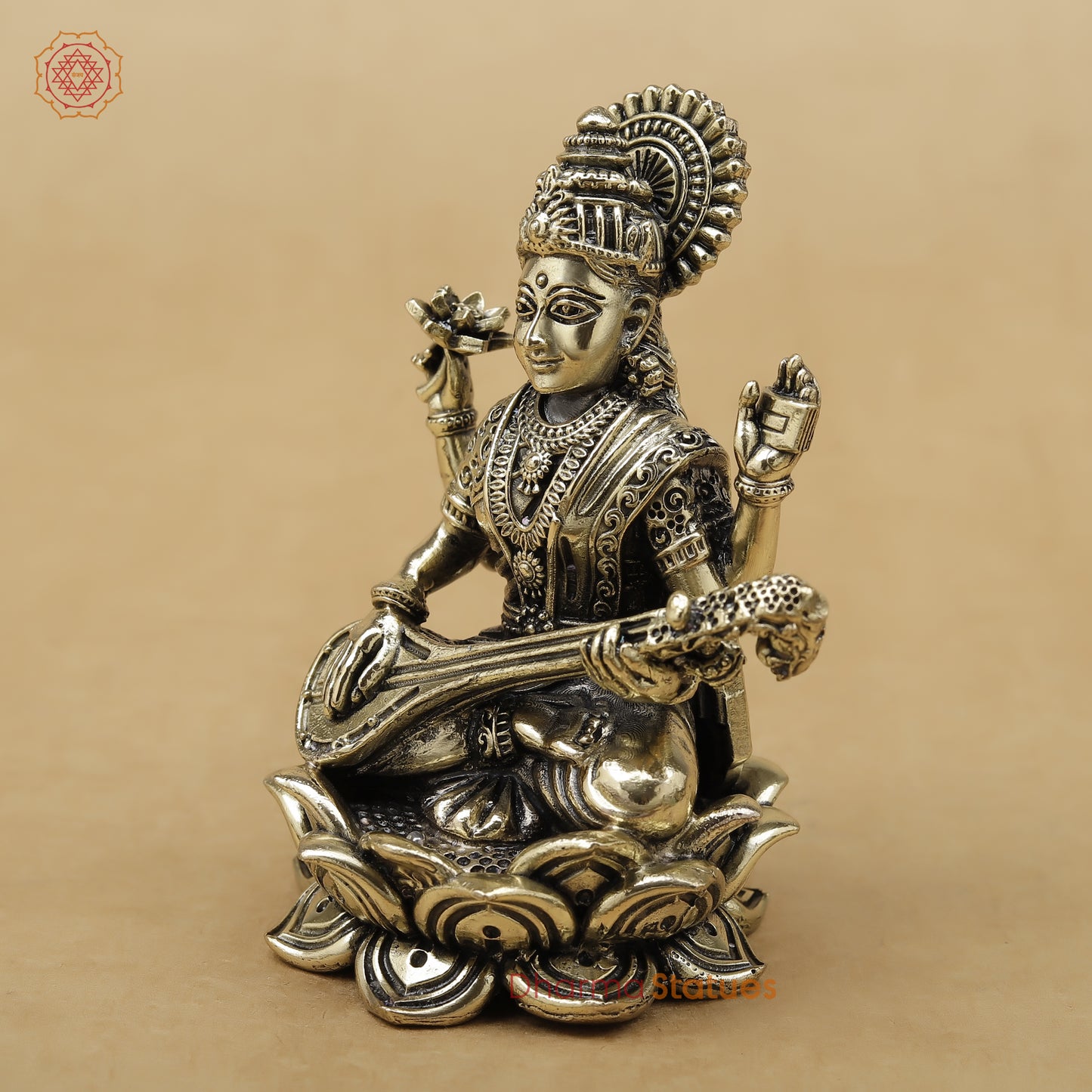 Brass Saraswati Fine, 4"