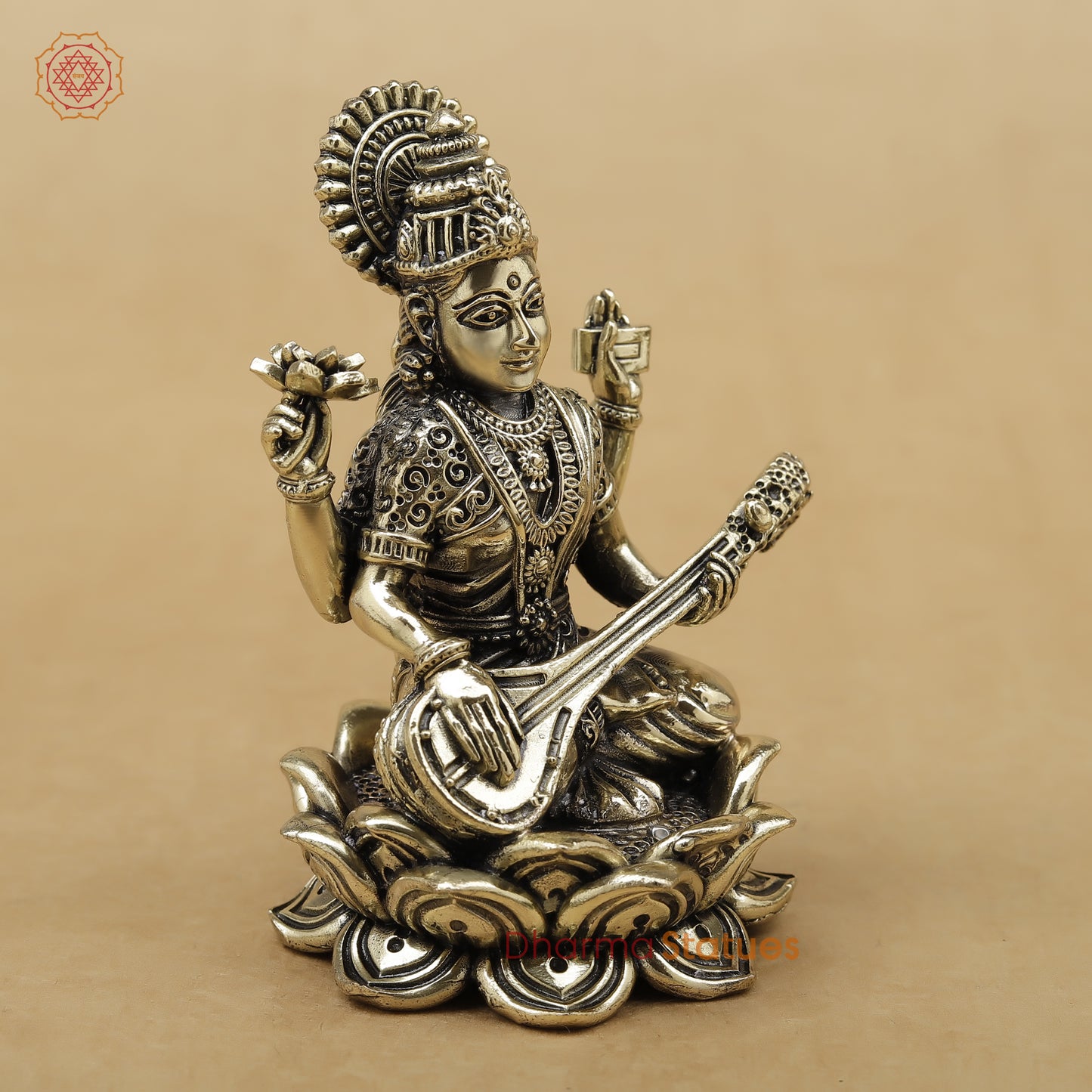 Brass Saraswati Fine, 4"