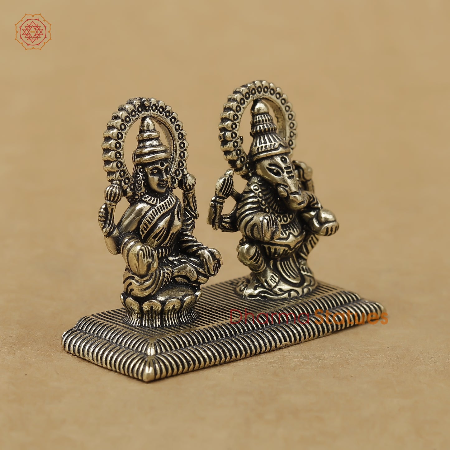 Brass Lakshmi Ganesh Fine, 2"
