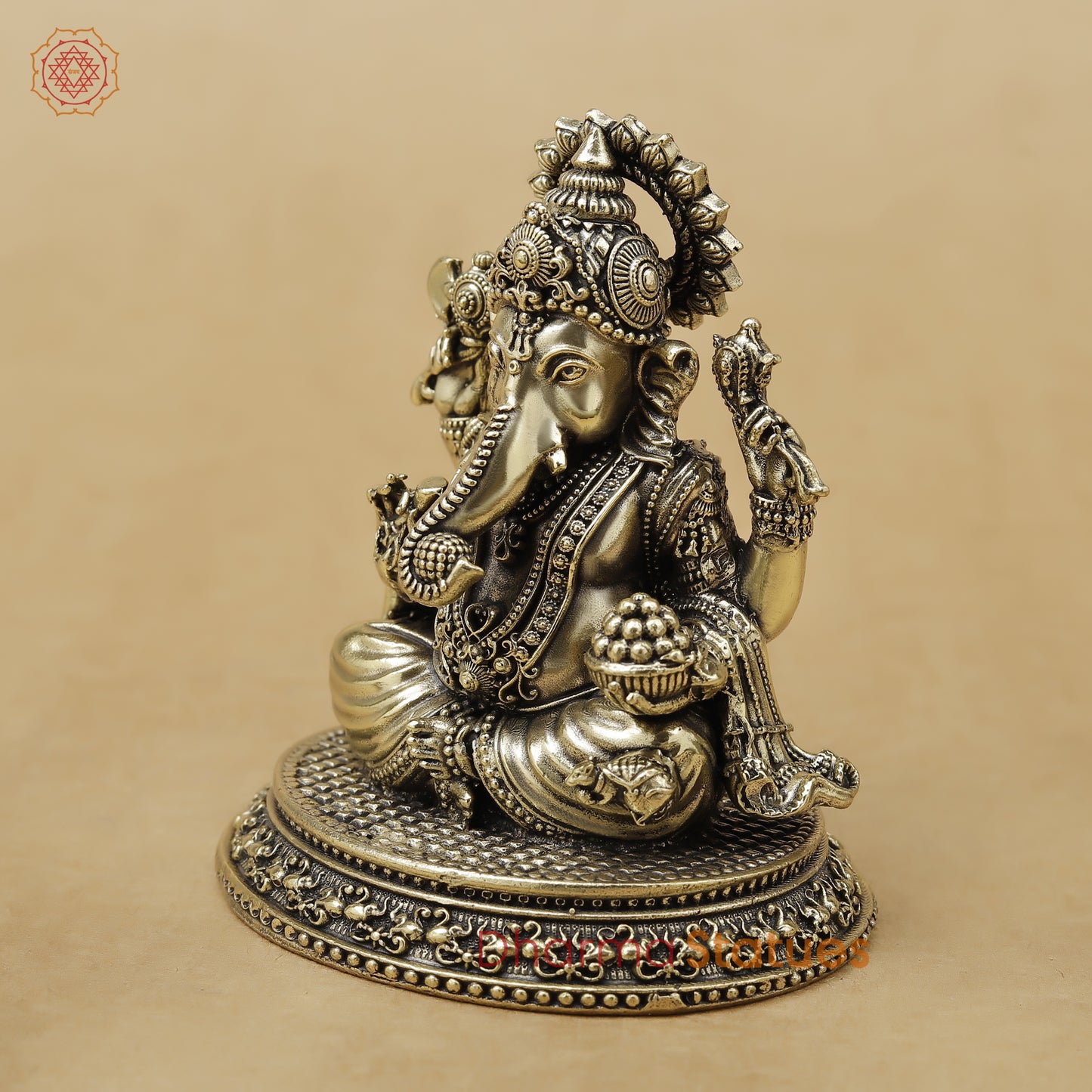 Brass Ganesh Fine, 3.5"