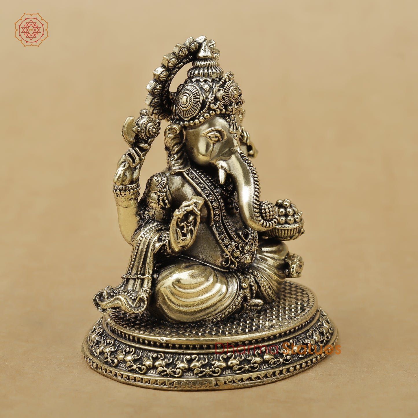 Brass Ganesh Fine, 3.5"