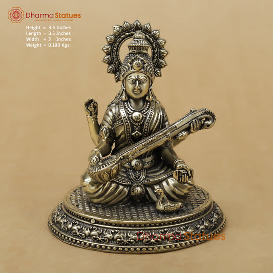 Brass Saraswati Fine, 3.5"